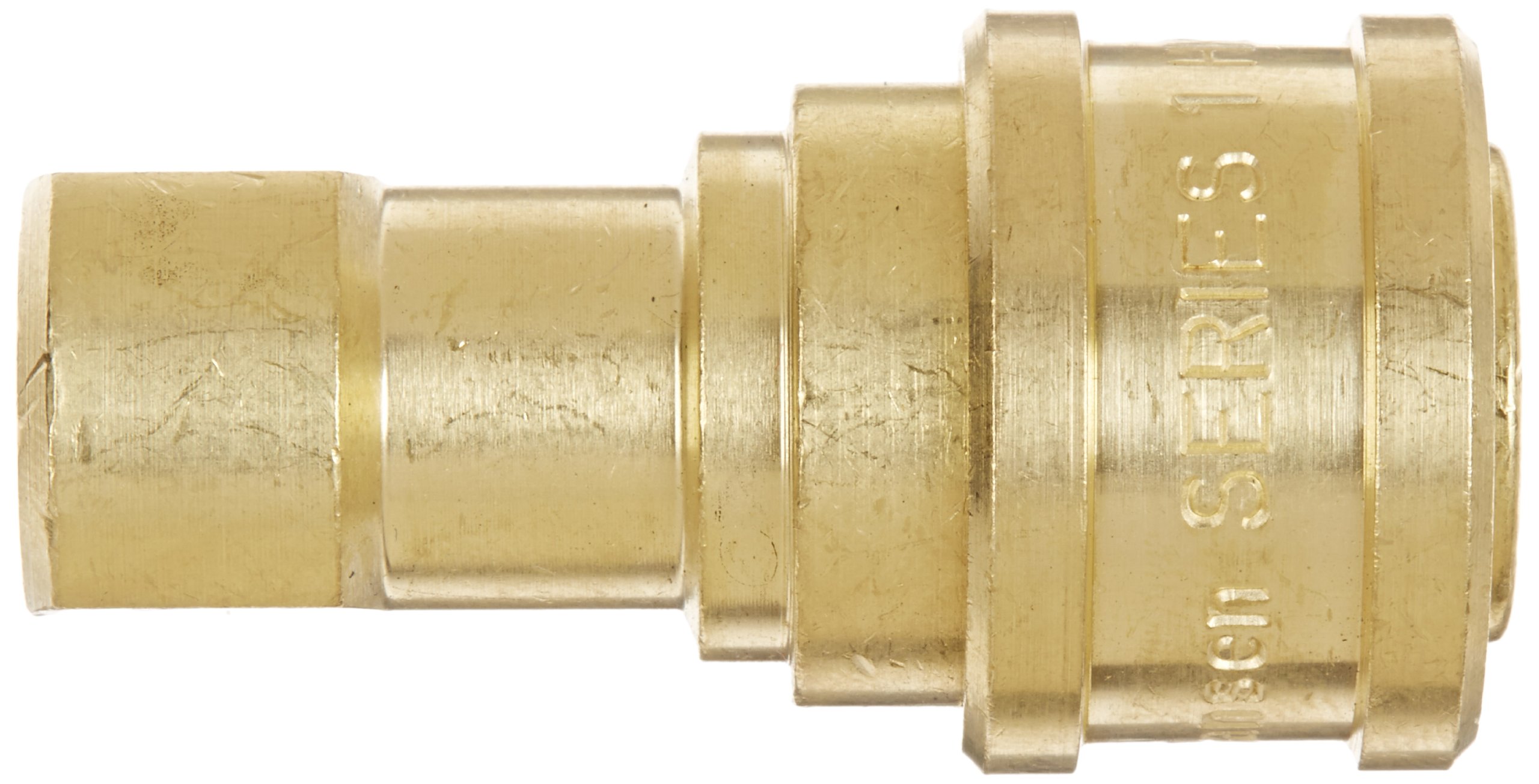 Eaton Hansen B1H11 Brass ISO-B Interchange Hydraulic Fitting, Socket with Valve, 1/8