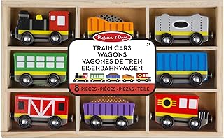 comprar comparacion Melissa & Doug- Train Cars Juguetes Trenes de Maderacon 8 Piezas, 3+ Años, Multicolor (15186)