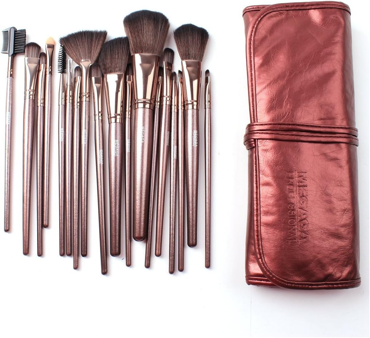 Professional makeup Brush Set,18pc Studio Pro Makeup Make Up Cosmetic Brush Set Kit (Brown)