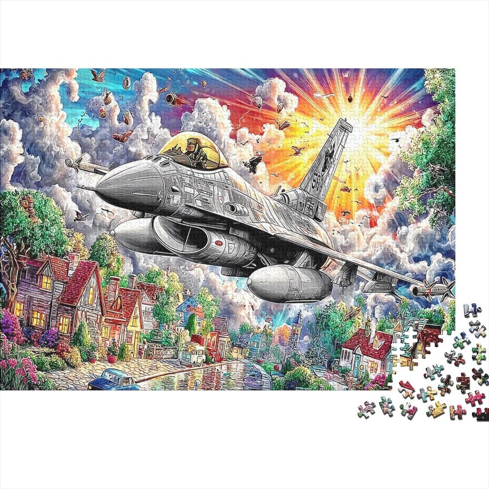 Relax Paper Puzzle 1000 Pieces Aircraft Jigsaw for Adults Educational Brain Game Paper Plane Puzzle Wall Decor 70x50cm/1000pcs