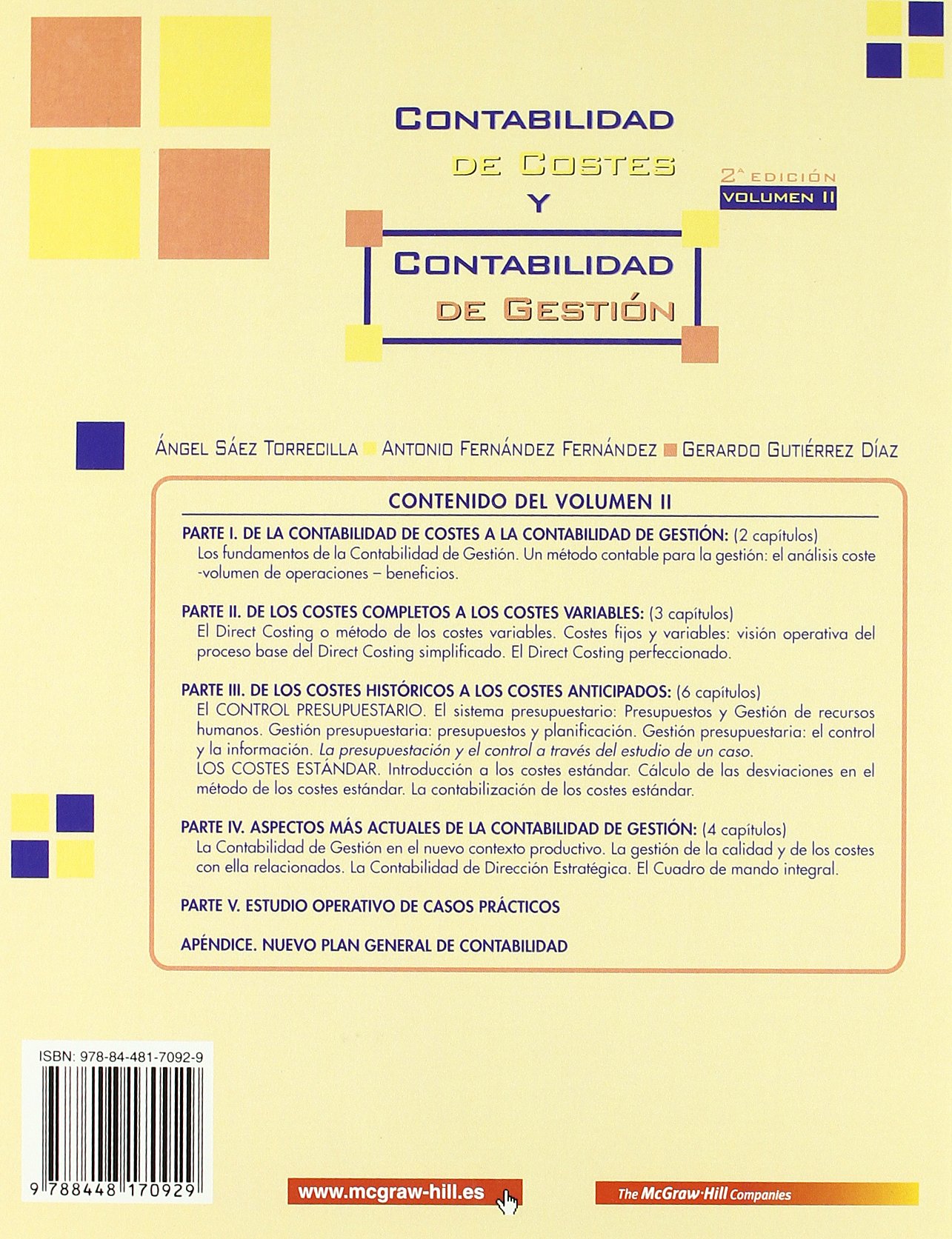 Contabilidad de costes y contabilidad de gestion. Vol. 2. 2 Ed. Ampliad - 9788448170929
