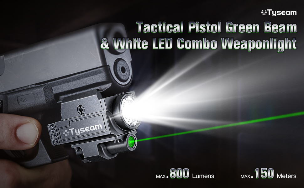 Amazon.com: 800 Lumens Compact Pistol Light Green Laser Combo