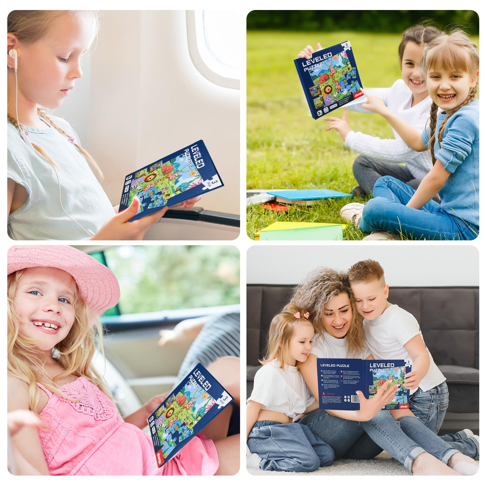 ASTARON Puzzle magnetici per bambini 3-5, per bambini dai 2-4 anni Giocattolo per attività in fattoria/auto/con animali, magnete didattico regalo per viaggio su strada