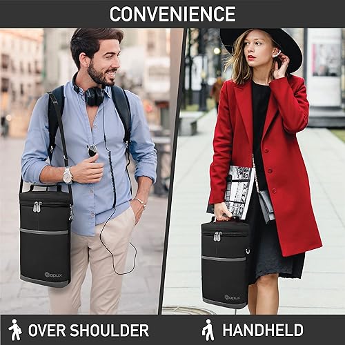 Miniatura 60 de Bolsa para transportar botellas de vino de 2 y 3 botellas. negro