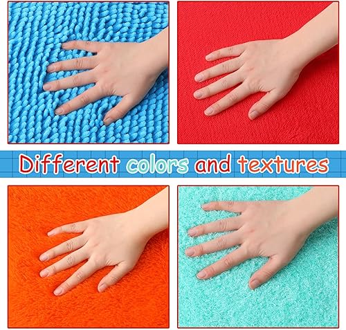 Miniatura 3 de Tinideya 12 tapetes sensoriales para el suelo, azulejos sensoriales entrelazados, alfombras sensoriales variadas, alfombras educativas de