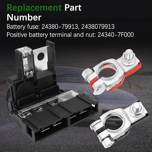Miniatura 3 de Fusible de batería 24380-79913 y abrazadera de terminal de batería positiva 24340-7F000 para Nissan NV200 2013-2022 350Z 2003-2009 para Infiniti