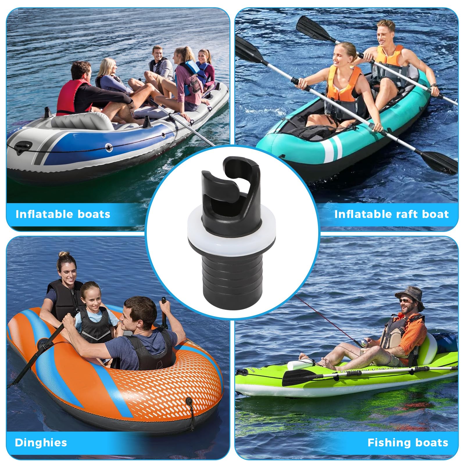 Adaptador de Válvula para Bote Inflable, Negro, Adaptador de Manguera de Bomba de Pie