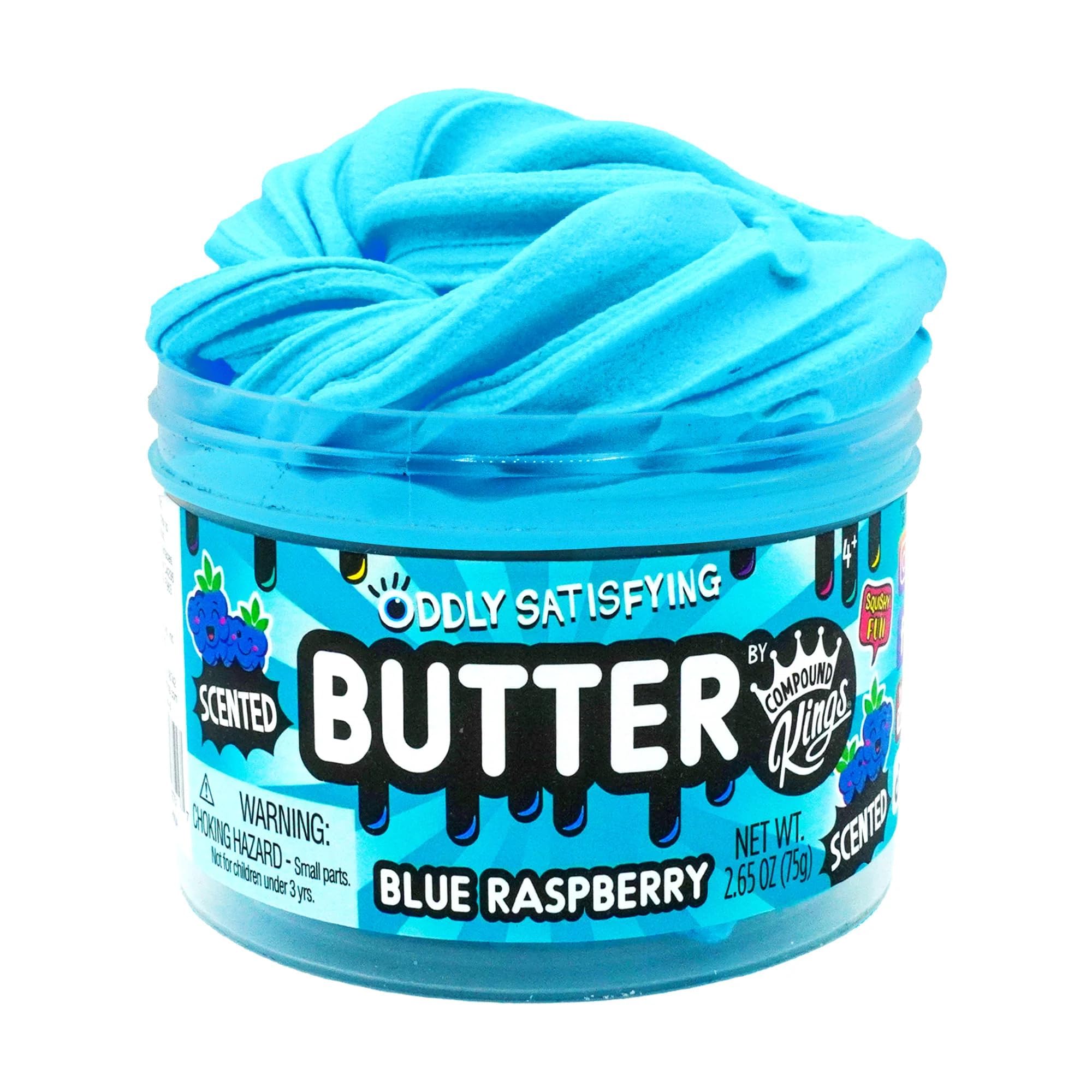 Butter Slime Single Jar Blue Raspberry, Stocking Stuffer for Boys and Girls Sensory Fun Gift