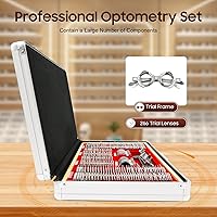 Vista 3 de Juego de lentes de prueba de 266 piezas, kit profesional de estuche de optometría con borde de metal, marco de prueba de ojos, kit de gafas