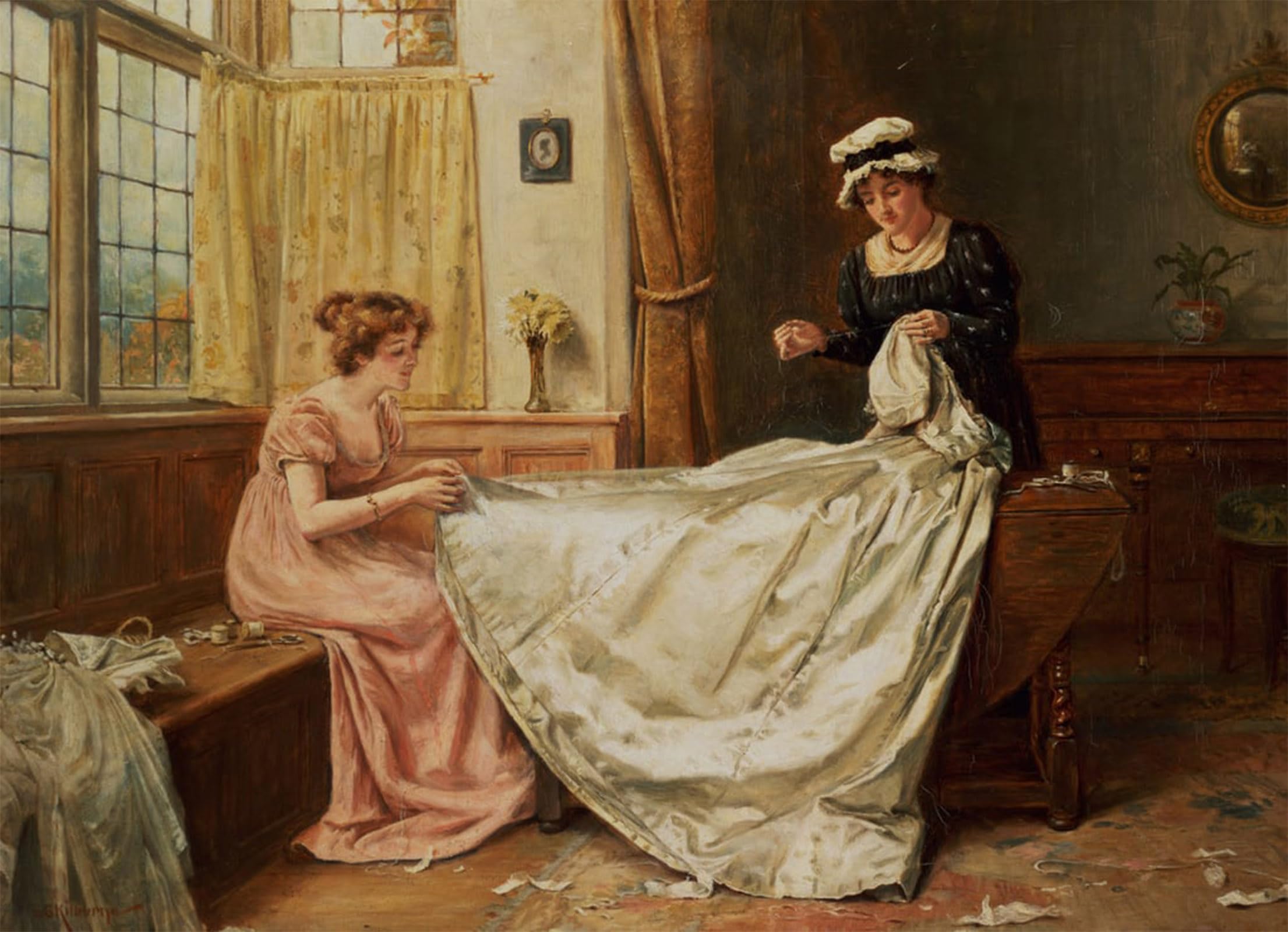 SERENDIPITP Vintage Wall Art Canvas Nordic Poster Canvas Print Picture the Wedding Dress by George Goodwin Kilburne Wall Art Poster for Home Decor 60x90cm