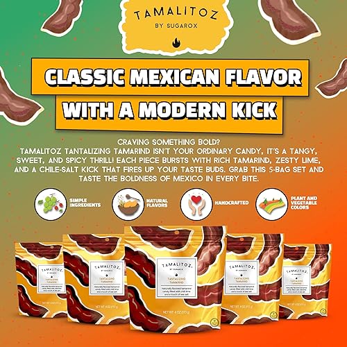 Vista 35 de Tamalitoz de Sugarox - Paquete de 8 caramelos duros hechos a mano con mango dulce y picante hecho a mano con chile en polvo, lima y sal marina.