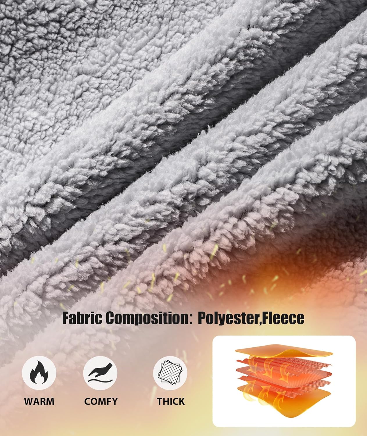 Little Beauty Zip Up Hoodies for Men Heavyweight Fleece Jacket Casual Hooded Sweatshirt with Pocket - Image 6