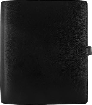 Filofax Finsbury Organizer, A5 Size, Black - Traditional Grained Leather, Six Rings, Week-to-View Insert, Multilingual C025368