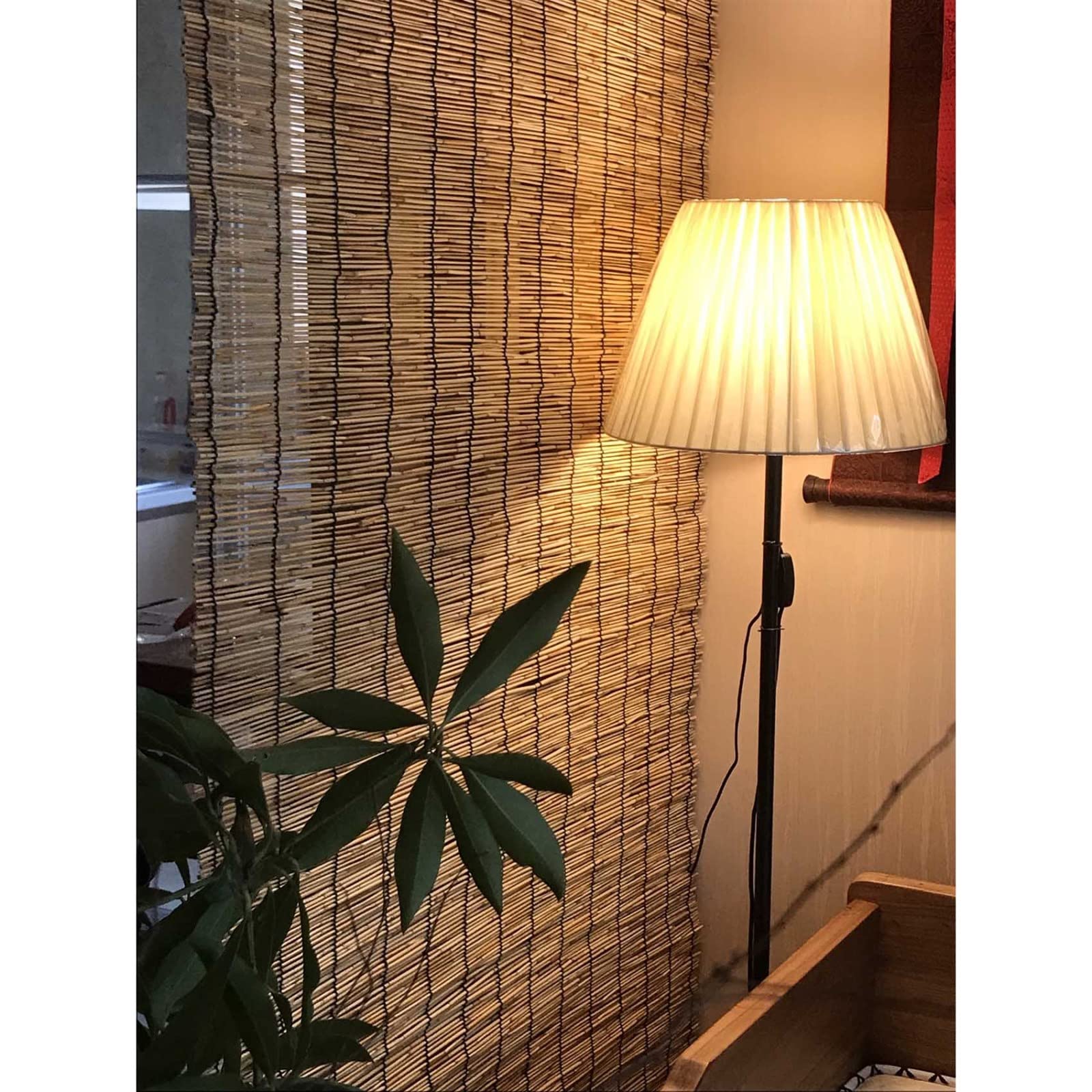 Rolety trzcinowe w stylu retro, rolety z haczykami, konfigurowalne zasłony bambusowe, dekoracja, przegroda, wodoodporne żaluzje na patio, 80 rozmiarów, szer. 150 x wys. 235 cm