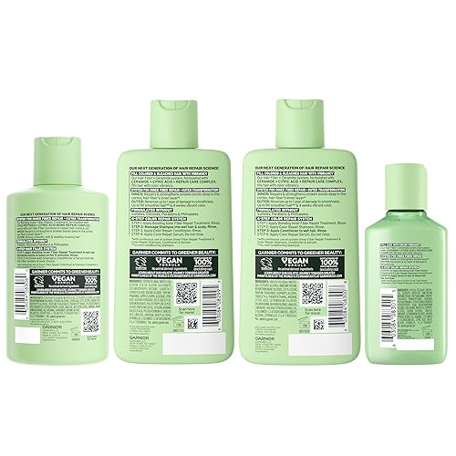 Miniatura 2 de Garnier Fructis Hair Filler Bonding Pre Champú Tratamiento Capilar + Champú y Acondicionador Reparador de Color + Set de Suero con Ceramida, 4