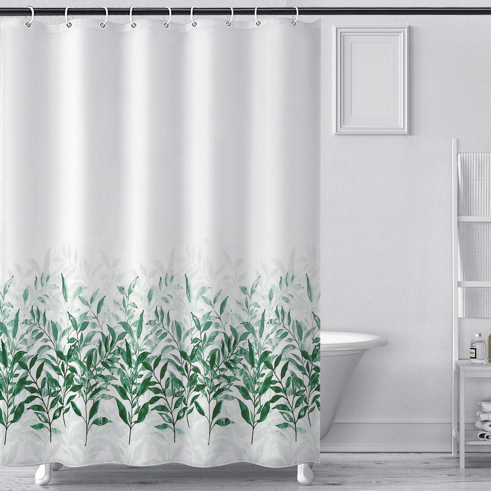Cortina de Ducha Antimoho 180x200 Rayas, con 12 Anillas y lastres en la Parte Inferior, Lavable Impermeable, de Tela Poliéster, para la Bañera y el Cuarto de Baño — view 9