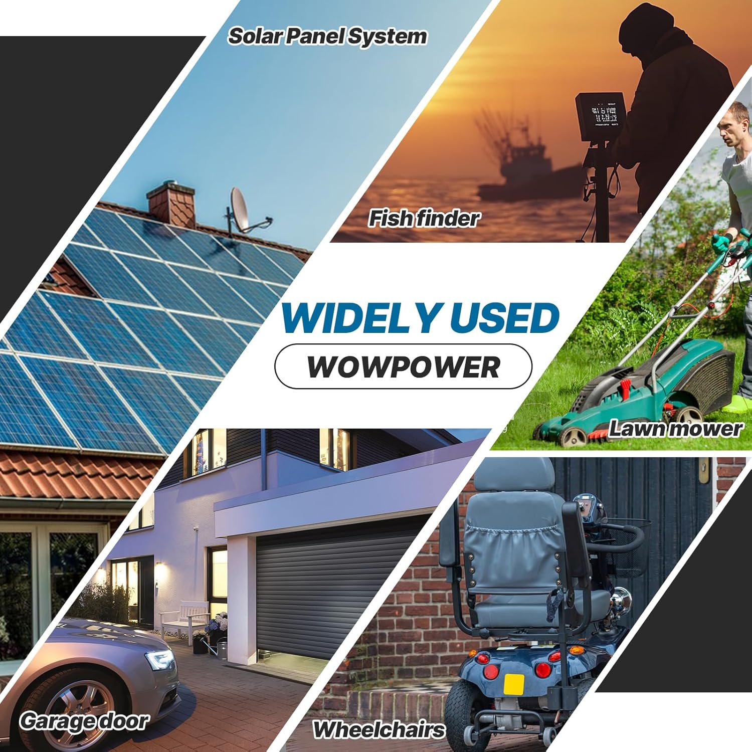 12V 5Ah Lithium LiFePO4 Deep Cycle Battery 2 Pack, 2000+ Cycles 12 Volt Rechargeable Battery for Alarm System, Chamberlain 41A6357-1/ LiftMaster 485LM 8550W/ Craftsman 4228 Garage Door Opener