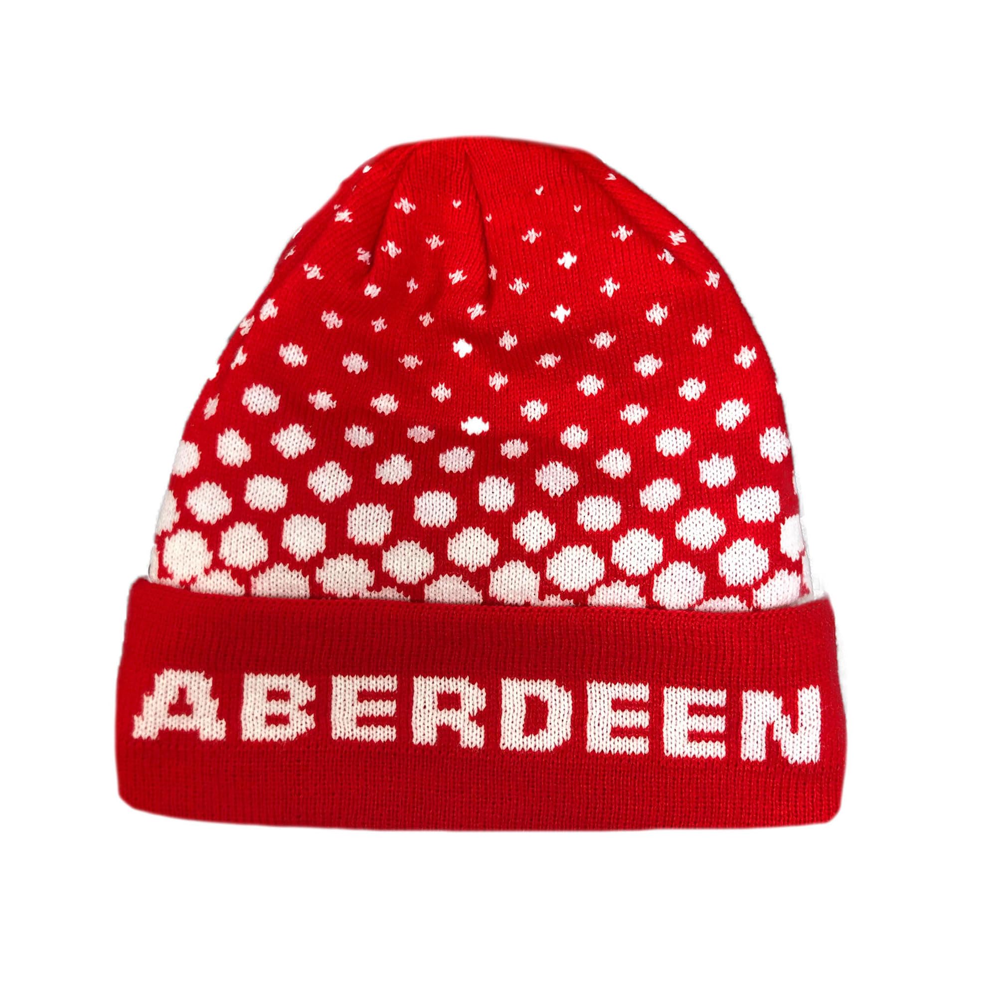 Beyond Happy Unisex Bronx Hat Aberdeen Red And White Ski Hat - Stylish Winter Beanie For The Dons Football Supporters - Ultimate Comfort And Warmth (Uk, Alpha, One Size, )