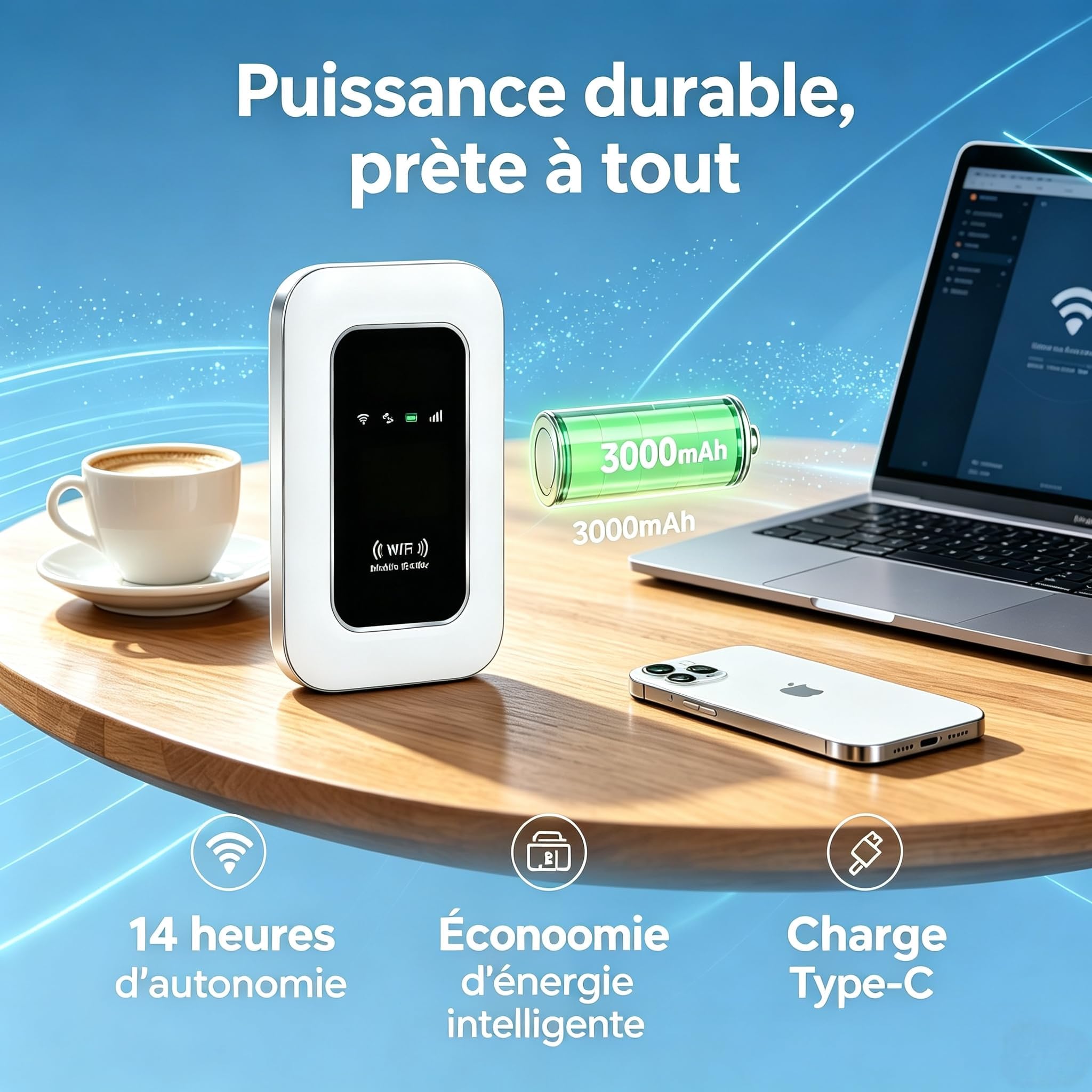 Router 5G Portatile WiFi 6 Sbloccato Slot SIM, Modem Mobile ad alta velocità 5G/4G+, fino a 32 dispositivi collegati contemporaneamente, Connessione stabile per viaggi e telelavoro Nomade