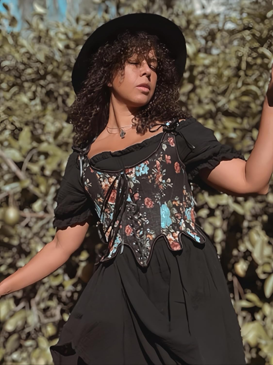 Scarlet Darkness Corset Tops for Women Renaissance Corset Floral Lace Up Bodyshaper Bustier - Image 2