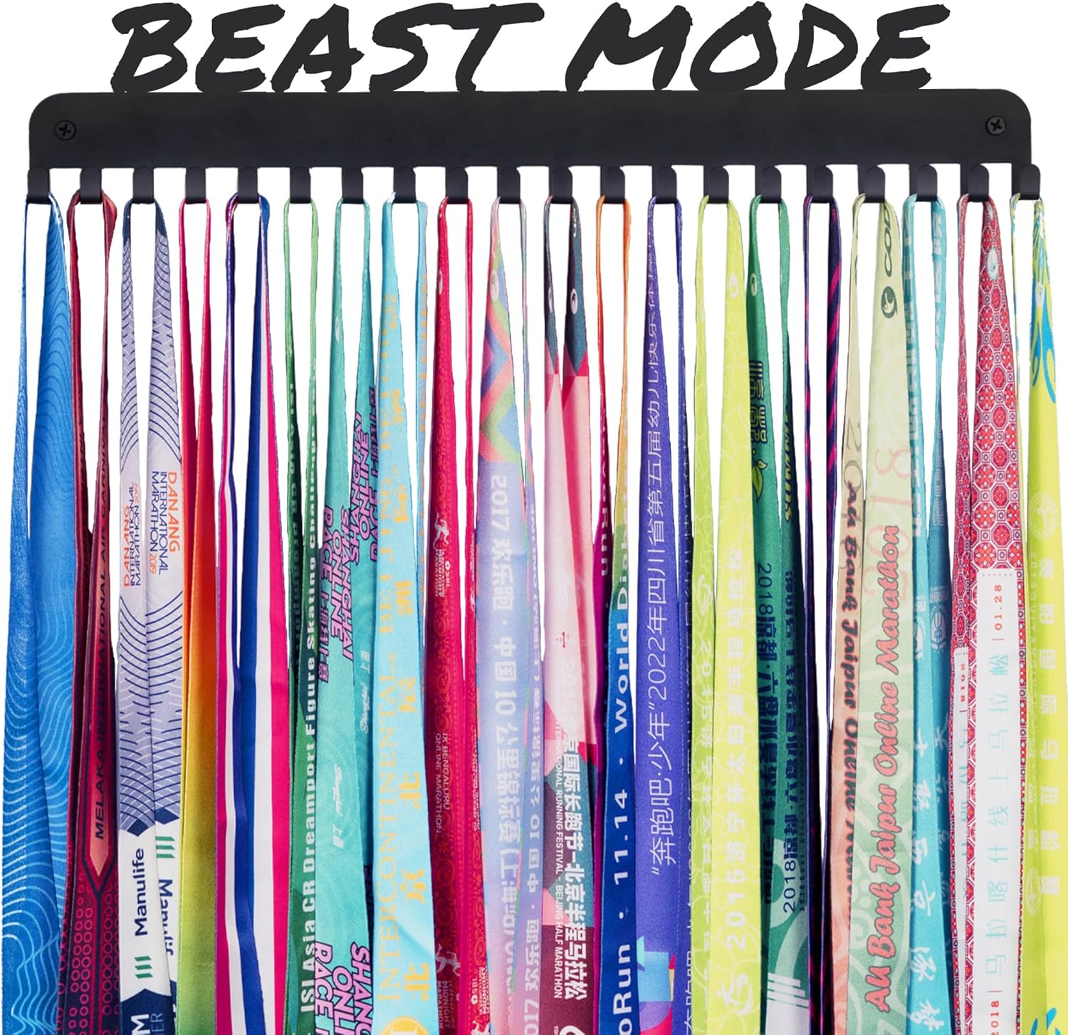 Goutoports Medal Holder Display Hanger - She Believed She Could She Did - Personalized Medal Wall Hanger for Sport Race Runner Sturdy Black Steel Metal Over 60 Medals Easy to Install