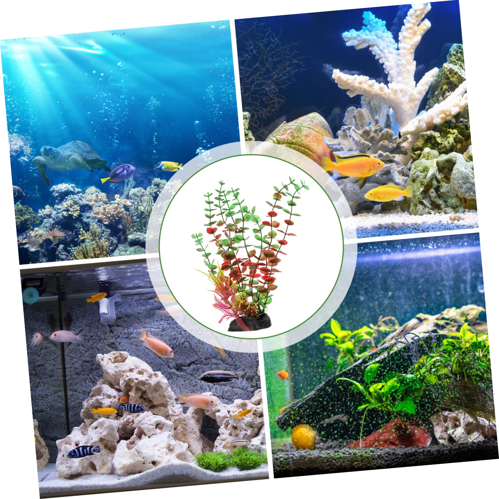 YARNOW 4 Juegos Plantas De Paisajismo para Acuarios Plantas Artificiales Suministros para Peceras De Acuario Resistentes Al Desgaste Decoraciones para Peceras 2 Piezas * 4