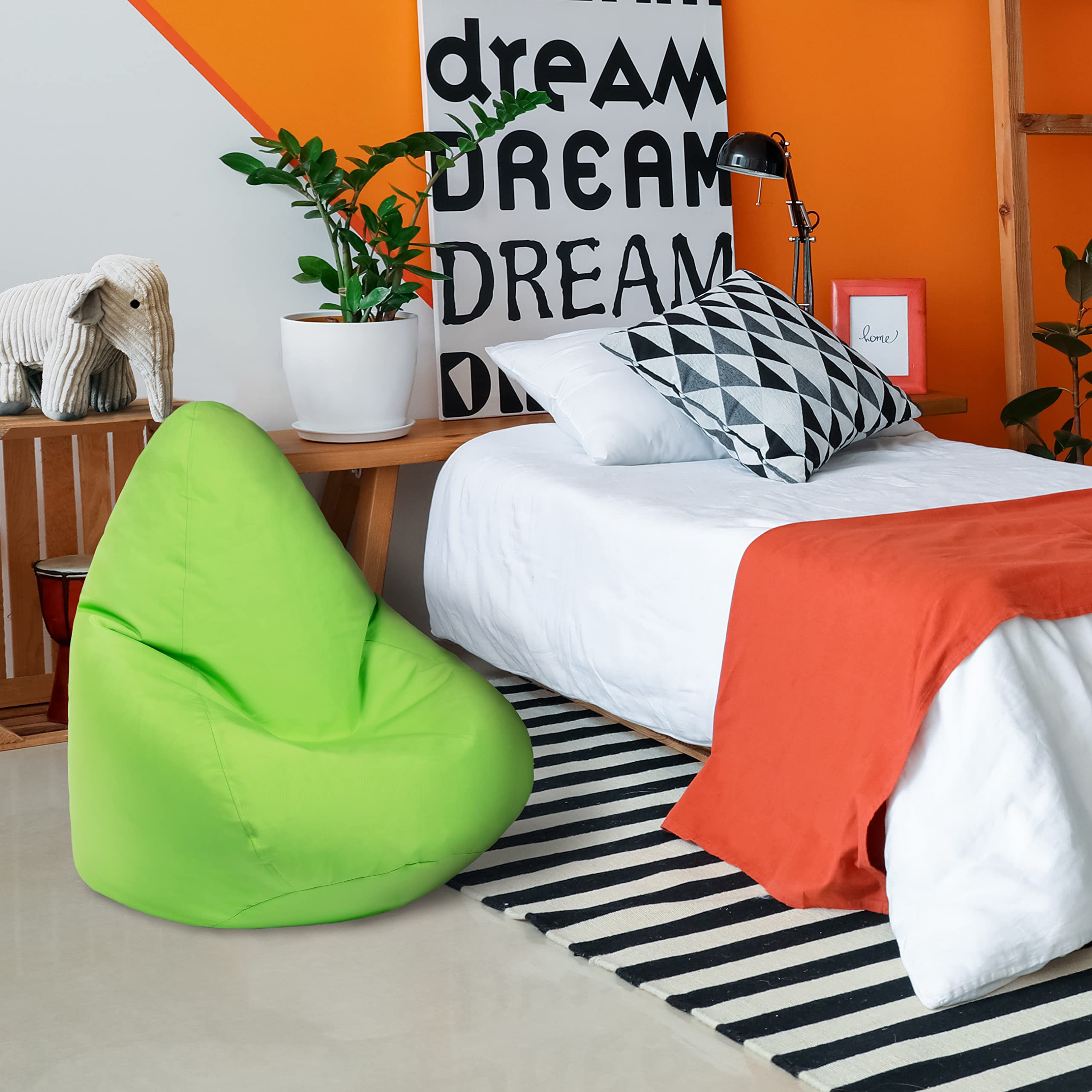 Pouf Poire Enfant Avengers - Housse Lavable, Rembourrage Billes, 109x70x65 Cm, Pour Chambre Ou Salle De Jeux