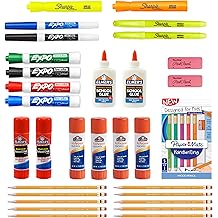 Sharpie School Supplies Variety Pack, My First All in One Pack, Expo, Paper Mate, Elmer&rsquo;s Glue Sticks, Pourable Glue, Pencils, Dry Erase, Markers, Highlighters, and More, 31 Count