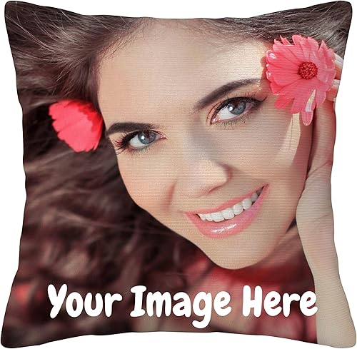 Almohada de fotos personalizada con texto, funda de almohada personalizada de dos lados, 18 x 18 pulgadas, funda de almohada personalizable