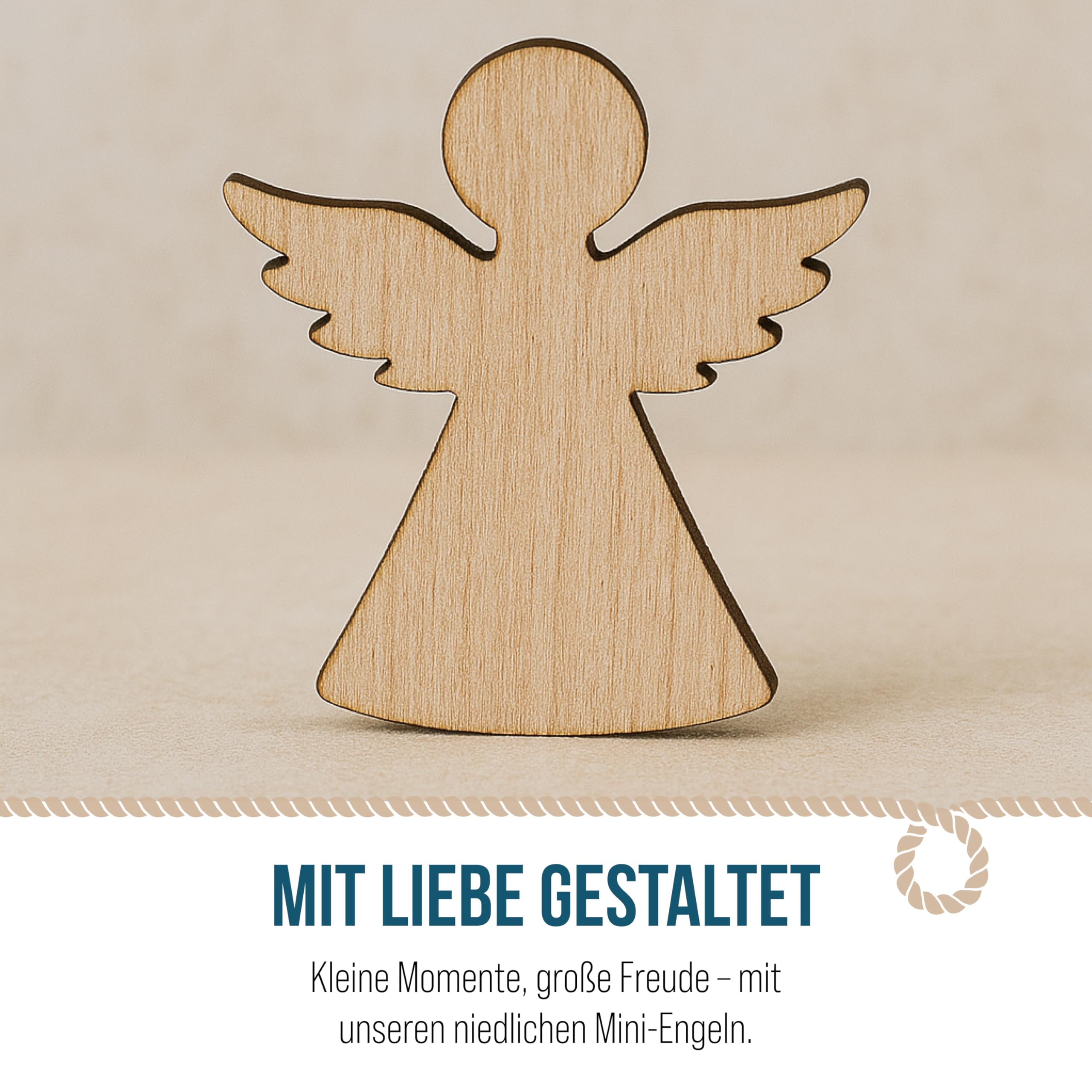 Logbuch-Verlag Engel Streudeko, 30 Stück: Mini Holzteile Set, Kleine Schutzengel aus Holz, Glücksbringer, Geschenk & Give-Away, Weihnachten & Silvester, Zum Dekorieren & Basteln, Holzdeko, 4 cm