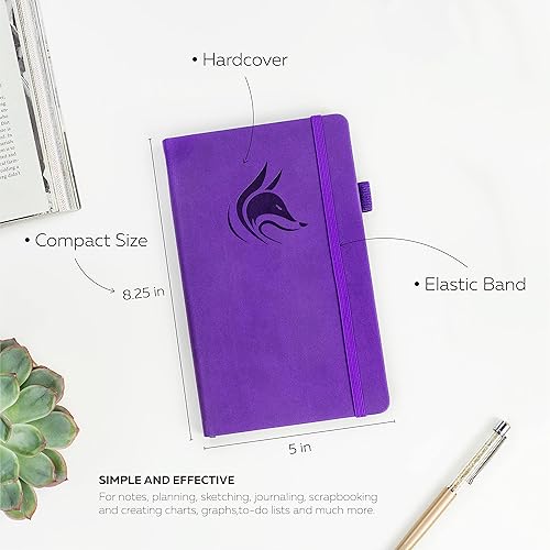 Vista 8 de Clever Fox Cuaderno con puntos, diario con páginas numeradas A5 5 x 8.25 pulgadas Lavanda