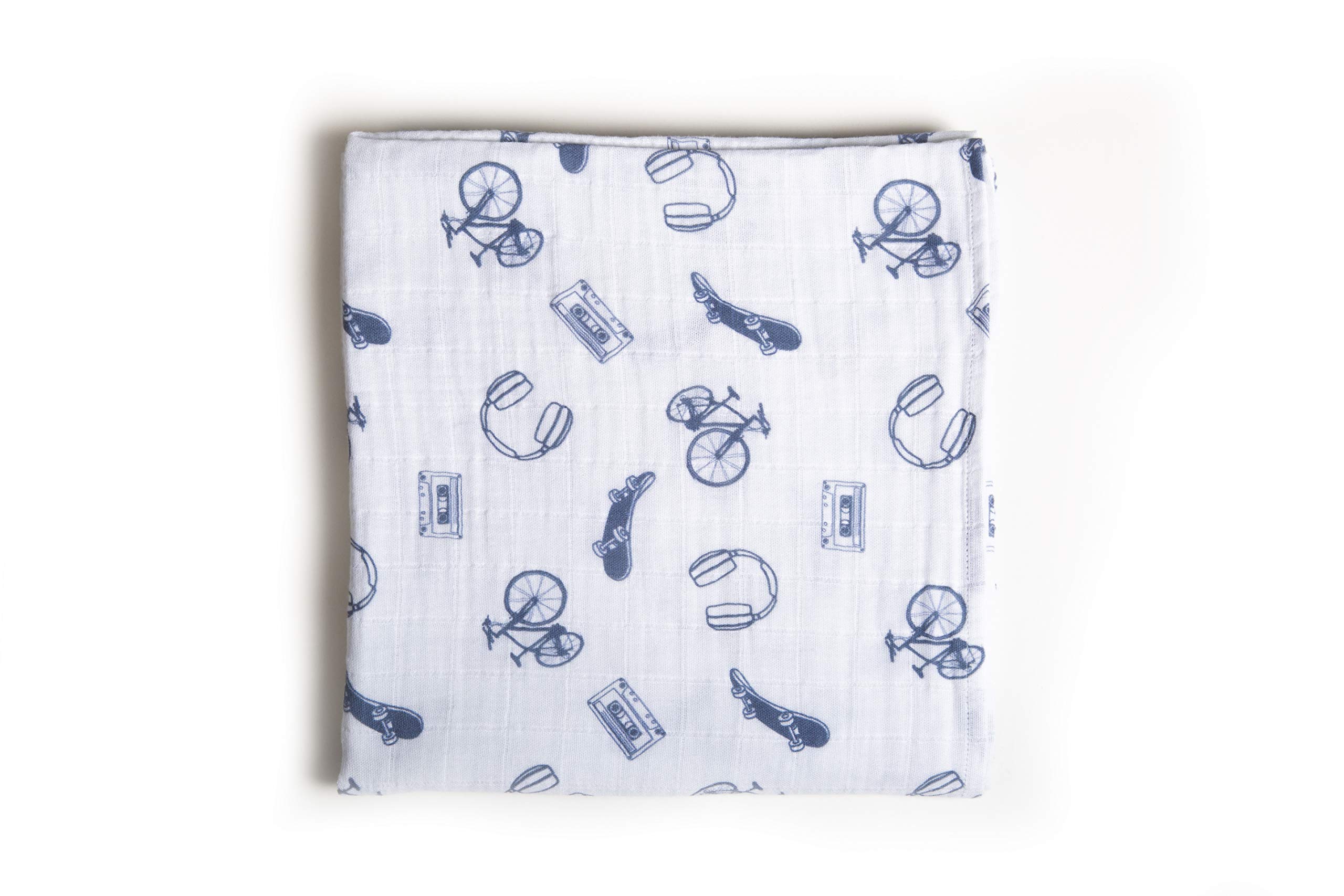 Ella Bonna Vintage Retro Swaddle Blankets, All in One Nursing and Stroller Cover, Pram Sunshade, Burp Cloth, Towel, Breathable Pure Cotton, 47” x 47”, for Baby Boys Girls Toddlers