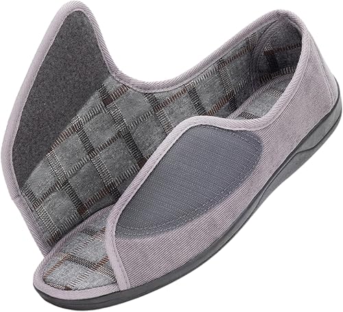 Happy Touch Sandalias ortopédicas para diabéticos con punta abierta para hombre, con punta abierta, espuma viscoelástica, antideslizantes, para