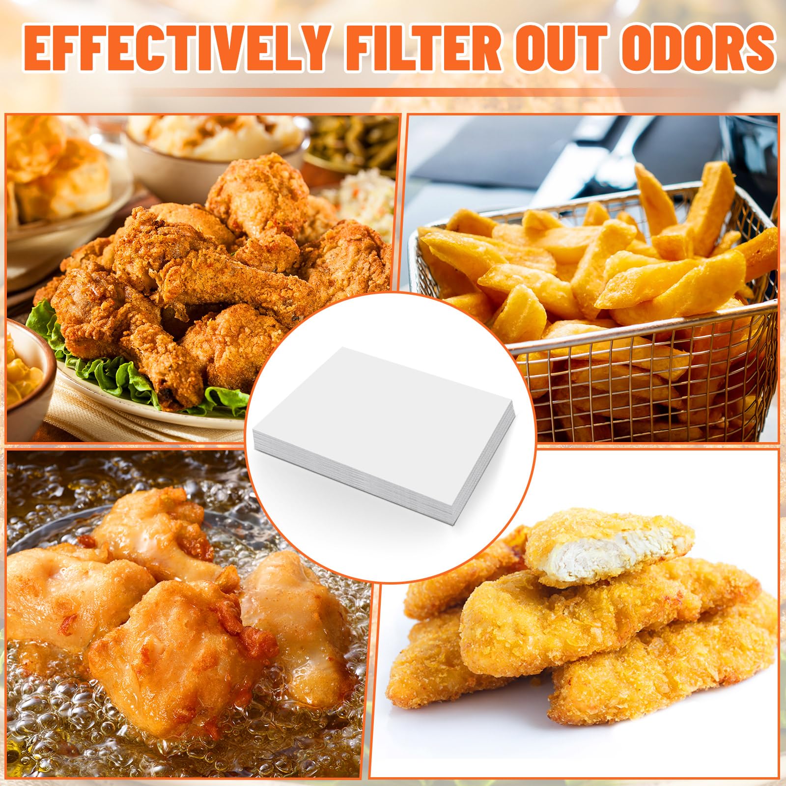 Remagr Fritteusen-Filterpapier, 49,5 x 69,5 cm, Fritteusen-Filterblätter für Restaurant, Lebensmittel, LKW, Lebensmittelständer, Ölfiltration, 100 Stück