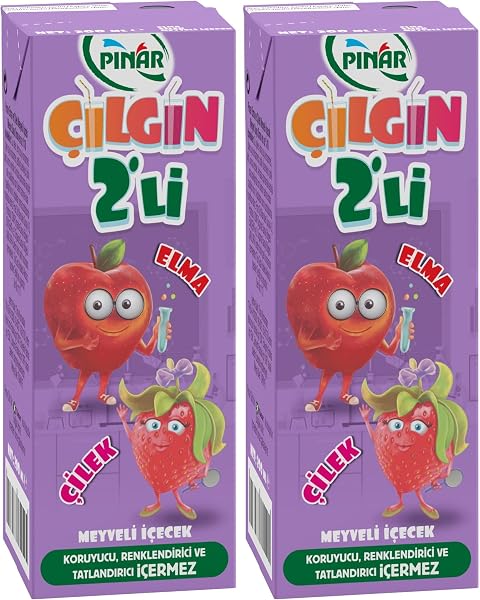 PINAR ÇILGIN İKİLİ ELMA ÇİLEK 200ML 2li paket