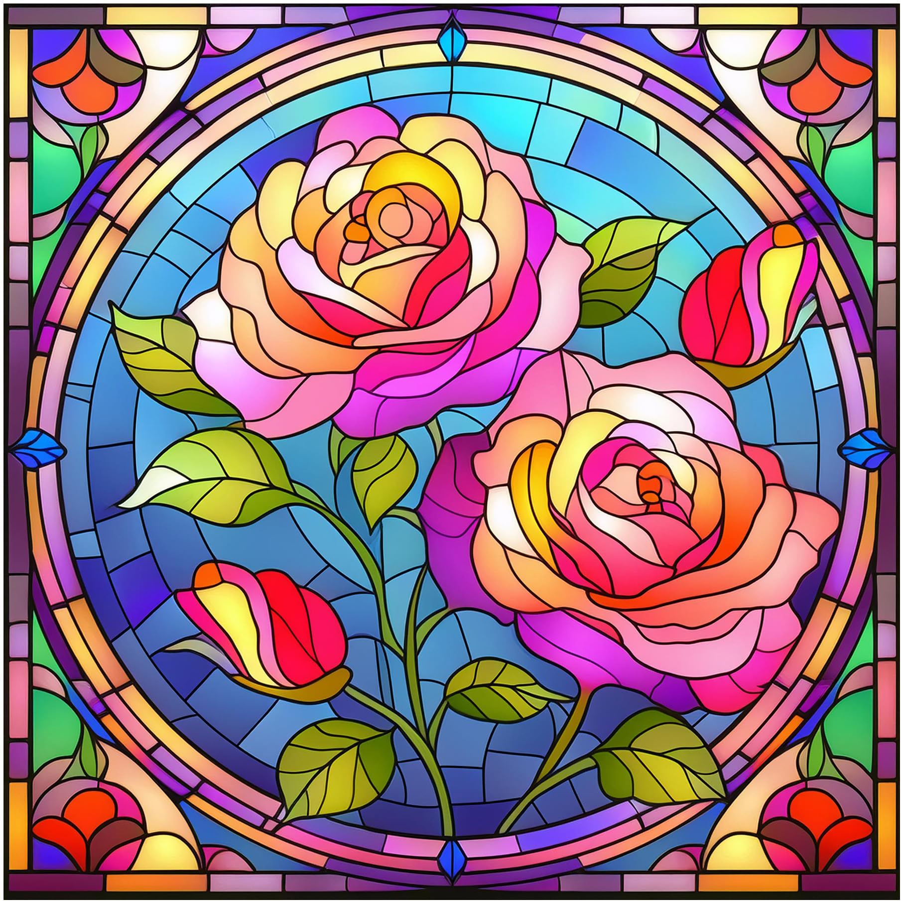 Tile Mural Spring Flowers Mosaic Multicolored Pattern A485 Kitchen Bathroom Wall Backsplash Behind Stove Range Sink Splashback One Tile 12" Ceramic, Glossy