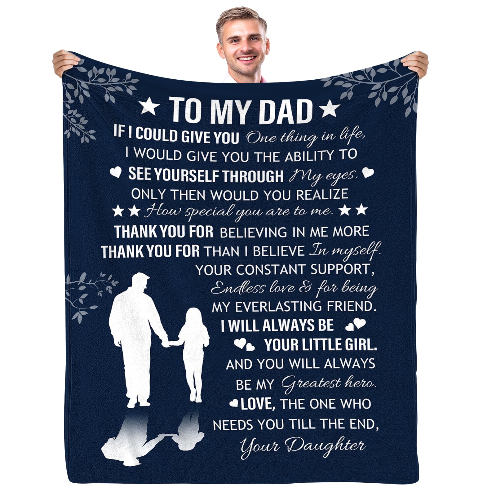 Yasrlvun Dad Gifts from Daughter Dad Blanket 152x127cm Daddy Presents Best Daddy Gifts Fathers Day Christmas Birthday Gift for Father