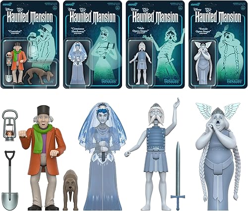 Miniatura 8 de Super7 Disney Haunted Mansion - Cantante de ópera masculina - Figura de acción de Disney de 3.75 pulgadas con accesorio, coleccionables clásicos de