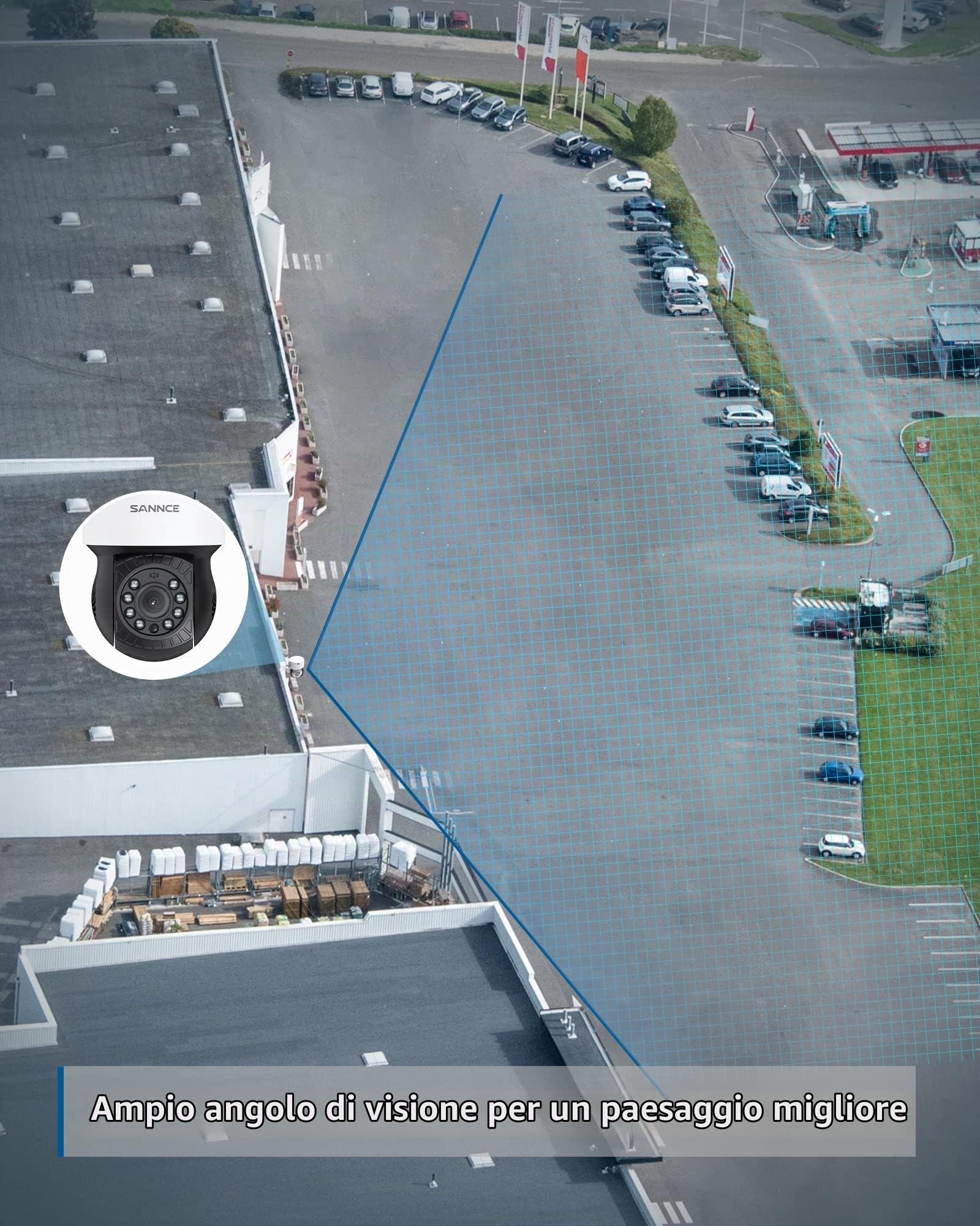 SANNCE PTZ Telecamera di Sorveglianza Esterna 1080P Analogica AHD Visione Notturna 30M, Rilevamento del Movimento,Pan 350°/Tilt 90° 2MP Telecamera ,Compatibile o Altro DVR di Controllo Coassiale