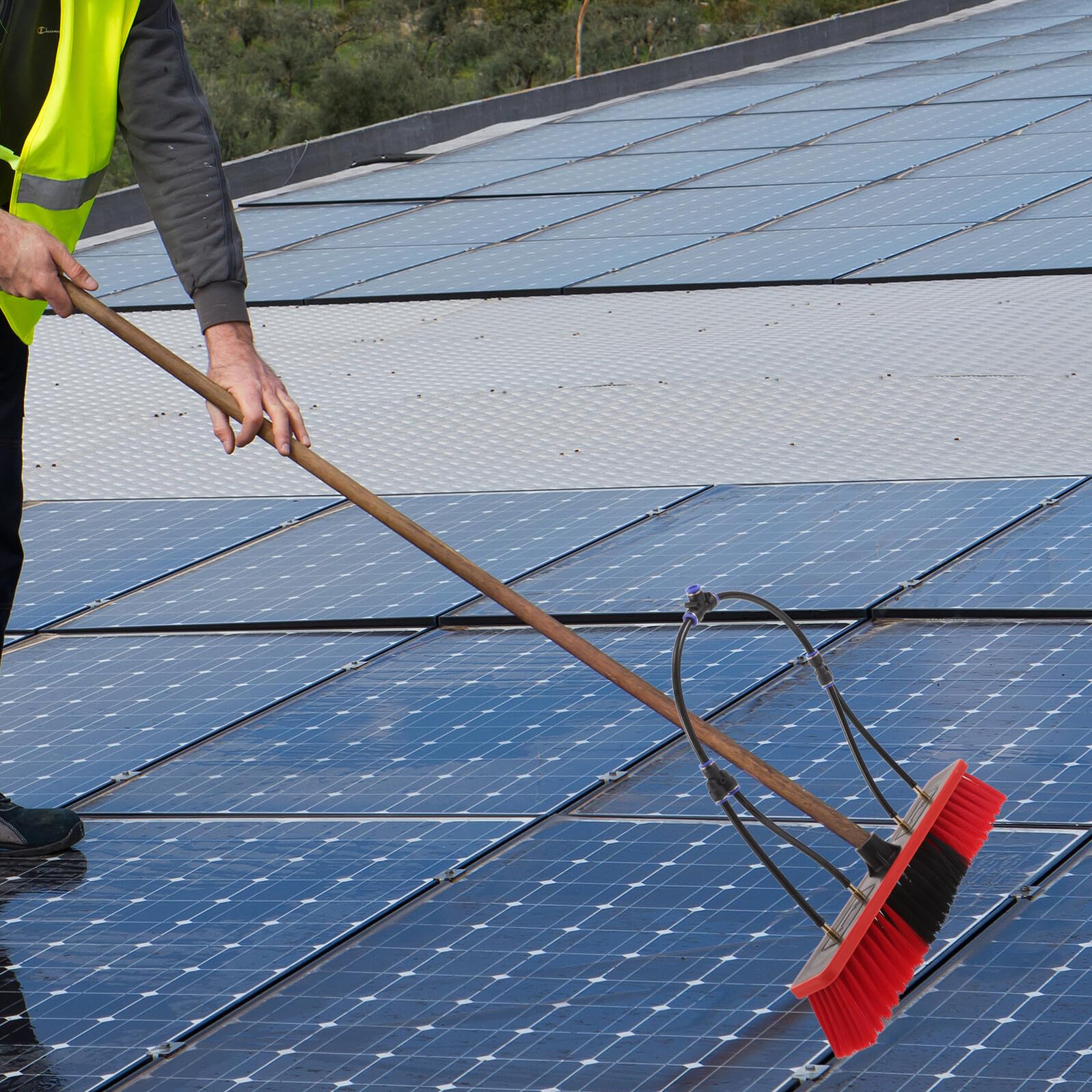 Homoyoyo Testina di Ricambio Spazzola per Pannelli Fotovoltaici 35 Cm Setole Resistenti, Compatibile Spazzole Elettriche per Pulizia Camper e Impianti Domestici, Accessorio Ecocompatibile