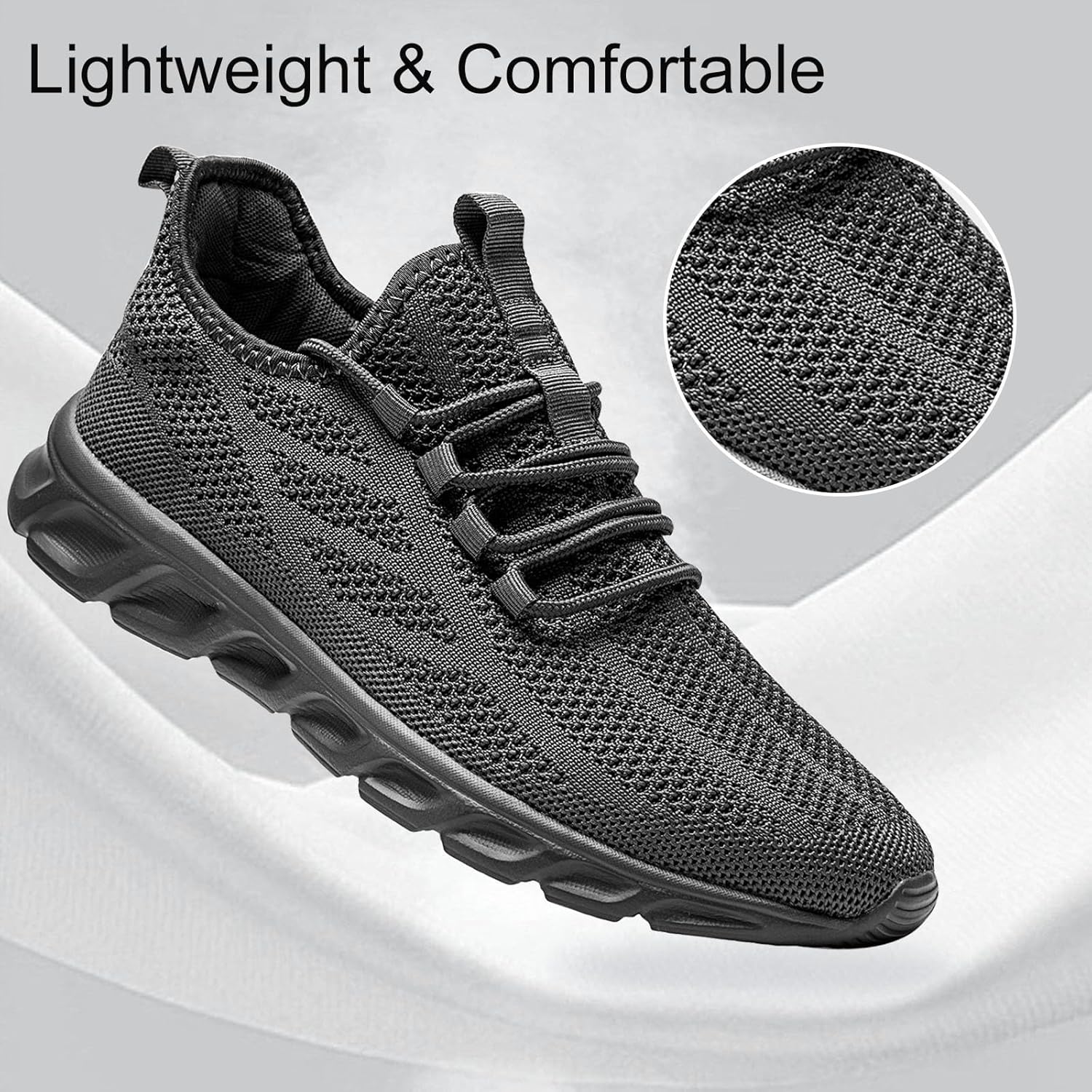 WCIDFY Mens Running Shoes Mesh Breathable Tennis Shoes Lightweight Walking Sneakers Comfortable for Gym - Image 5