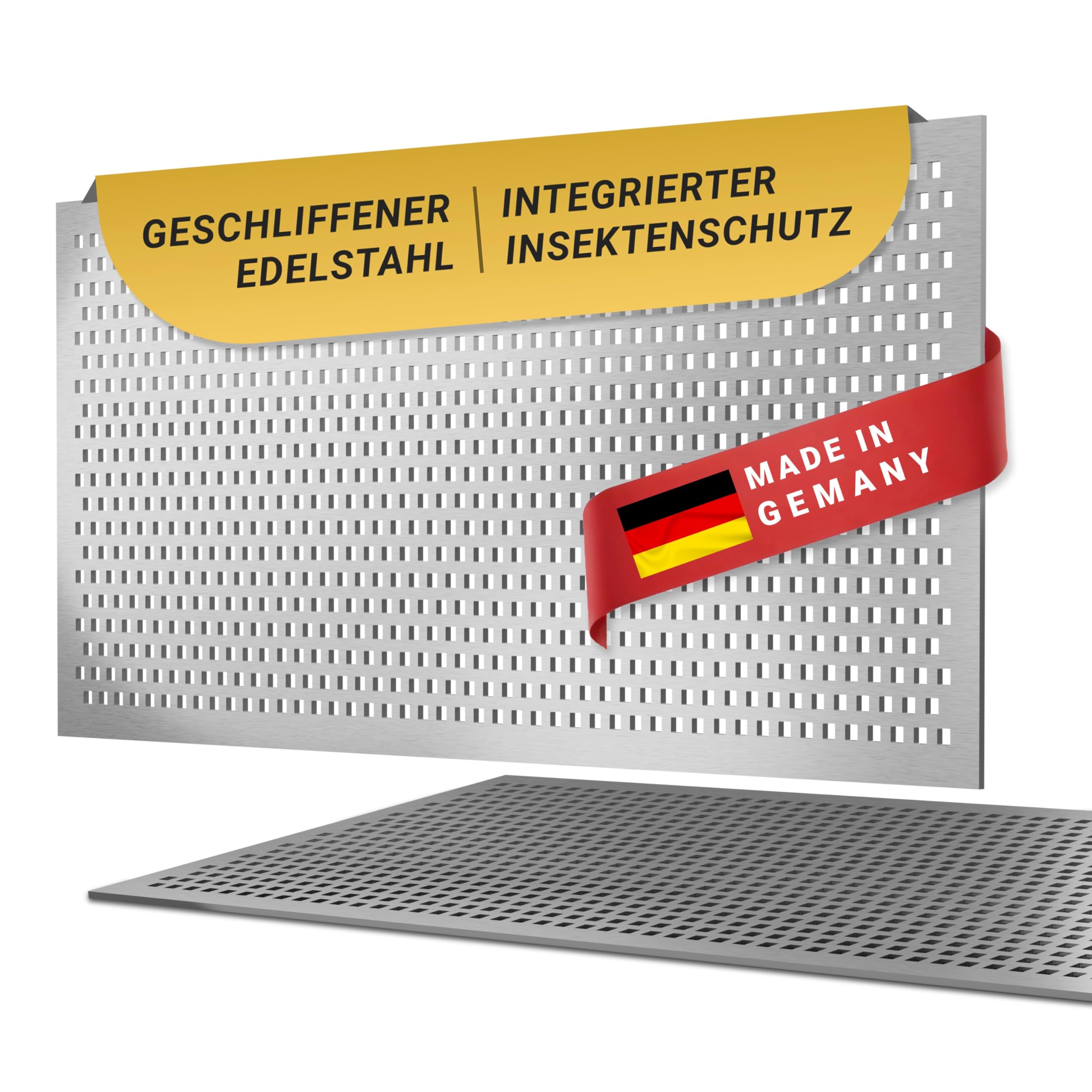 Lichtschachtabdeckung Edelstahl – Mit Insektenschutz - Quadrate - Rostfrei & langlebig – Begehbar – Einfache Montage – Hochwertiges Design & Funktion – Made in Germany