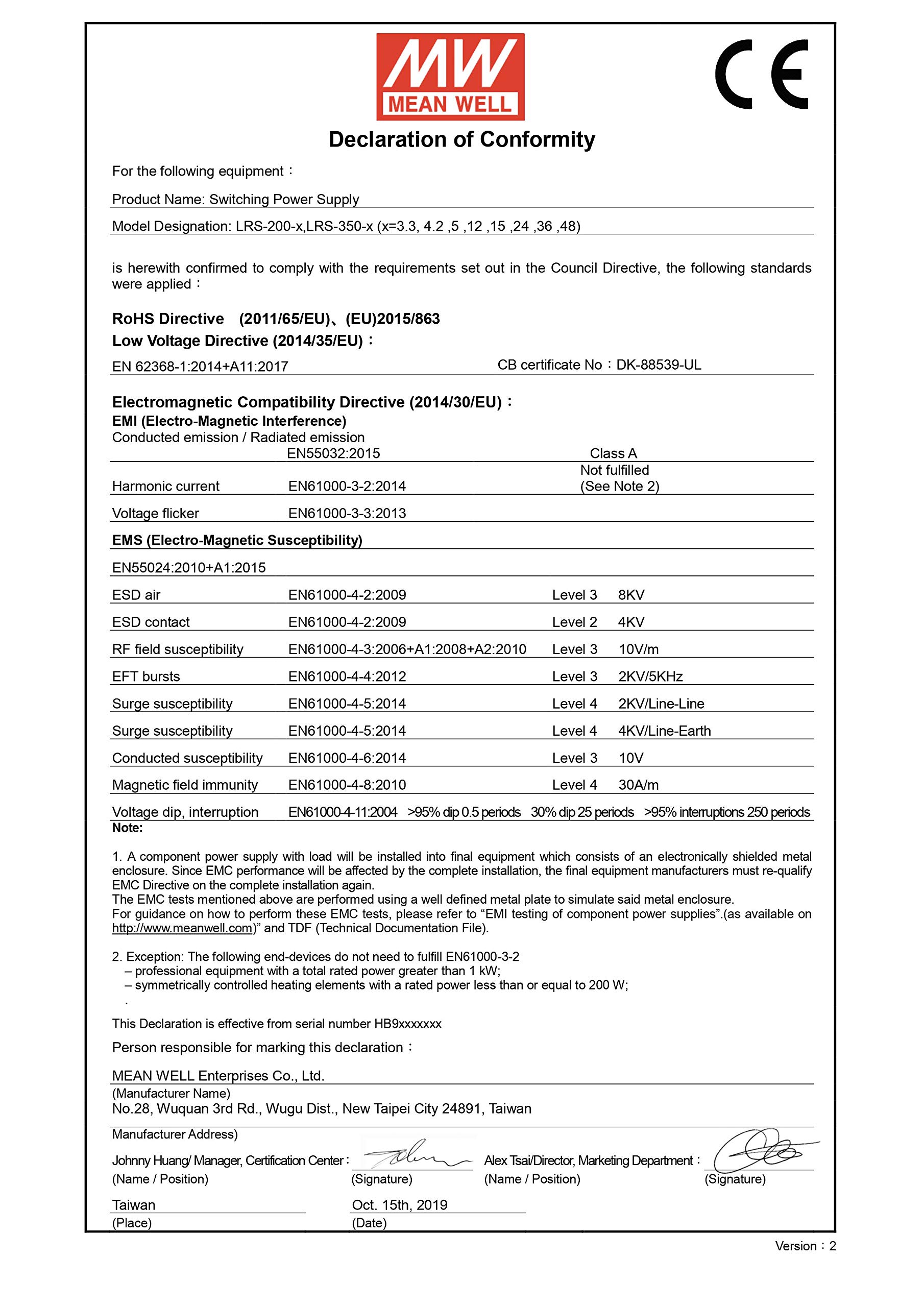 Mean Well LRS-200-24 Bloc d'alimentation 211 W 24 V 8,8 A plat 30 mm 1HU Boîtier métallique encastrable