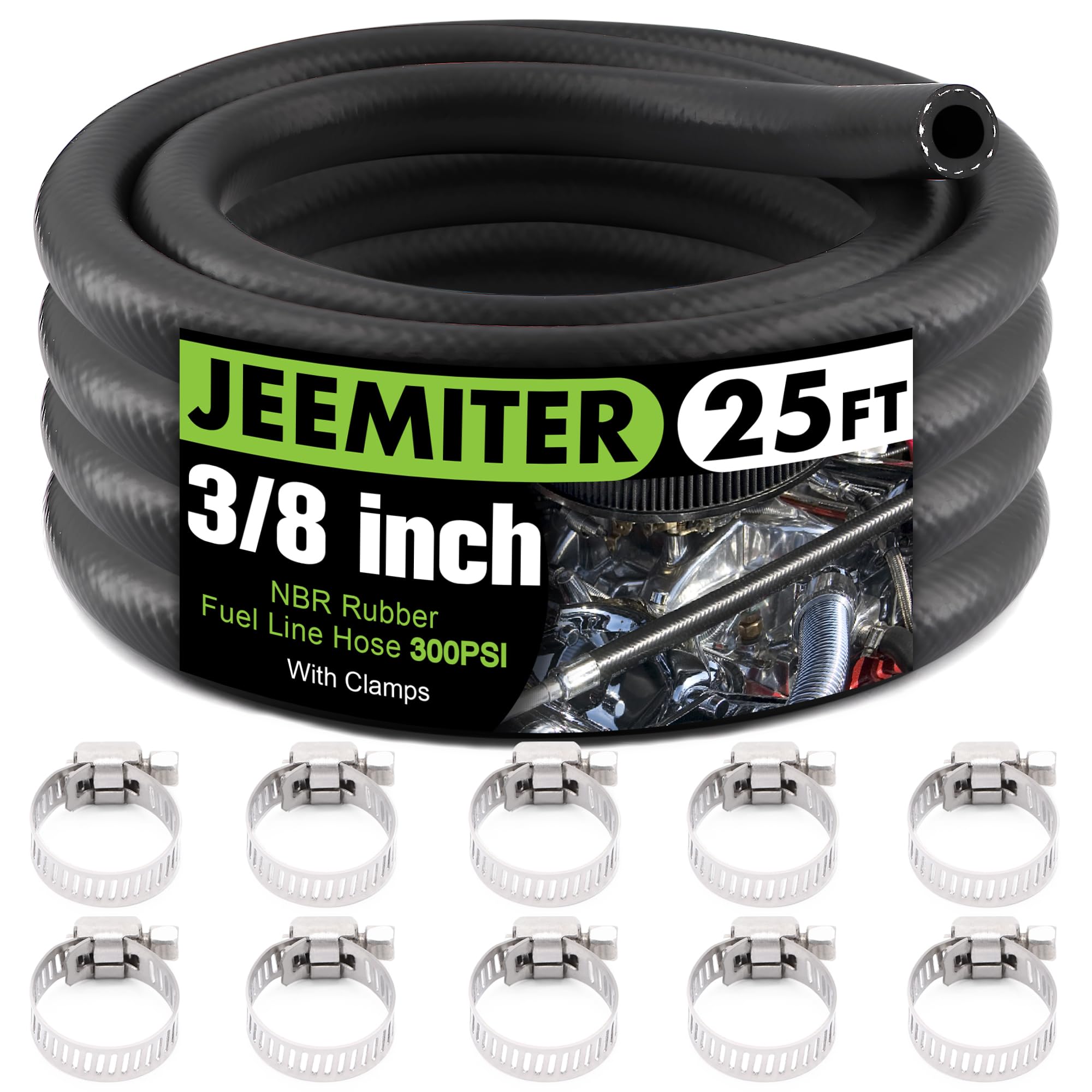 Jeemiter 3/8 ID Fuel Hose 25FT Complete Kit