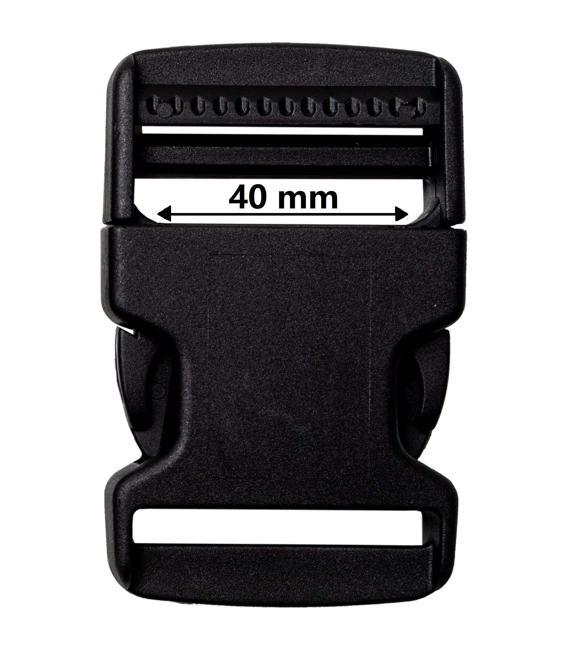 Fibbie In Plastica Per Zaini E Borse - 4 Pezzi 40mm, Made In Italy, Doppio Scatto Laterale - Foto 3