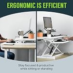 TechOrbits Standing Desk Converter – Rise-X Light, 32 Inch Wide Sit/Stand Tabletop Riser – 2 Tiered Adjustable Workstation