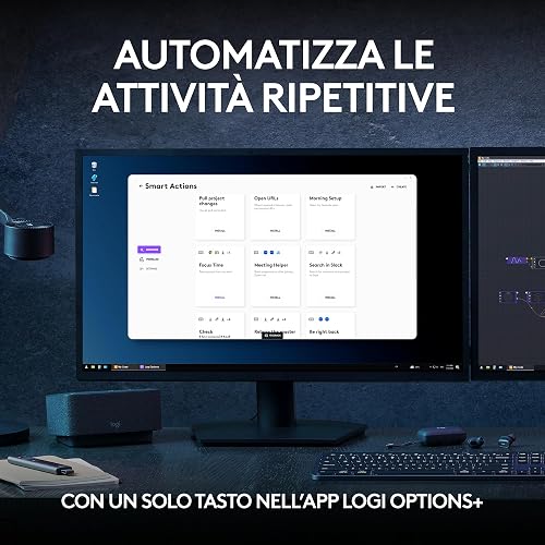 Logitech MX Keys S Combo - Tastiera e Mouse Wireless con Palm Rest, illuminazione personalizzabile, Scorrimento veloce, Bluetooth, USB C, Windows/Linux/Chrome/Mac, Disposizione Italiano QWERTY-Grafite - 5