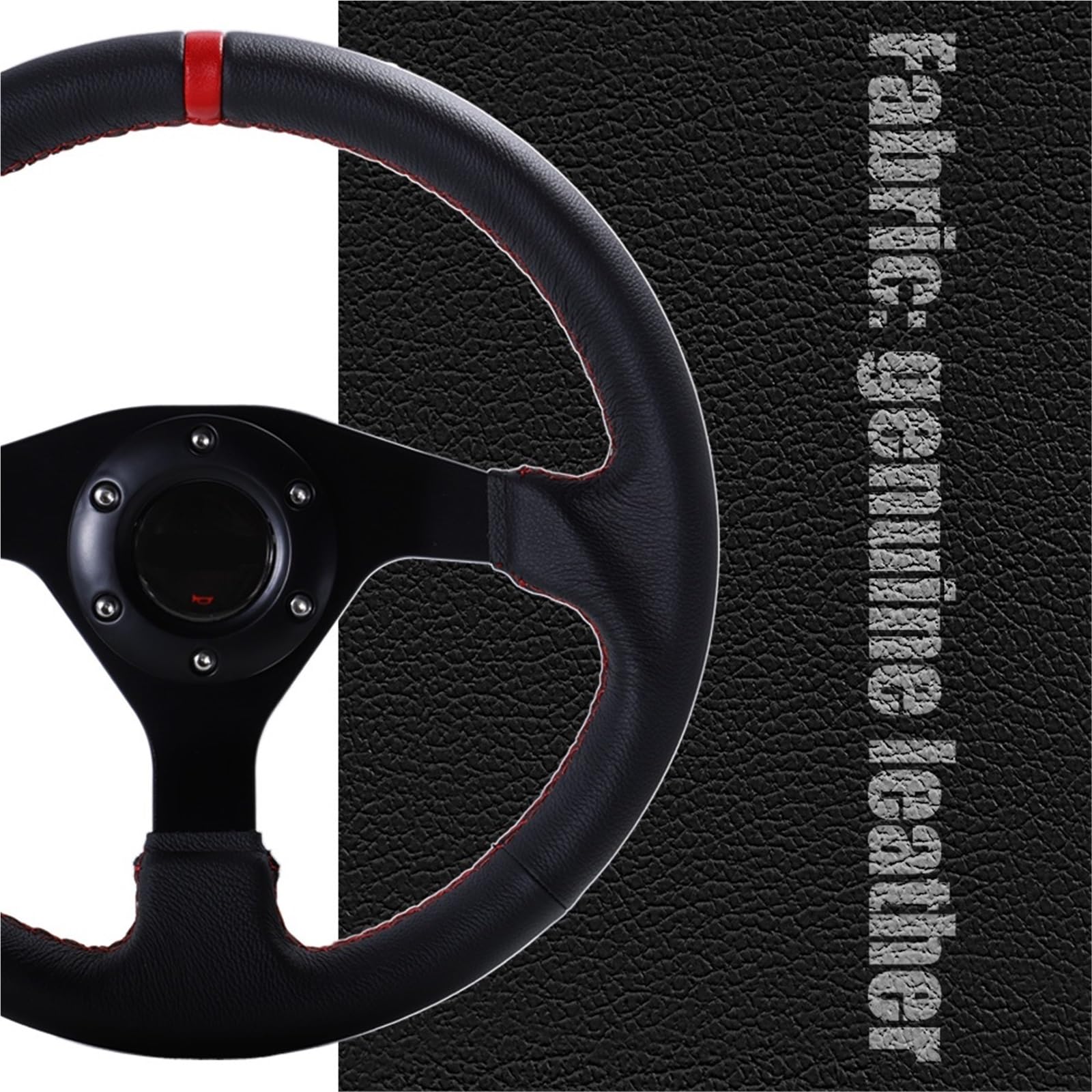 Universal Rennlenkrad 320 mm Sport-Lenkrad, flach, Leder, Racing, Drift, PC, SIM-Spiel, Lenkrad-Steuerrahmen, Aluminium