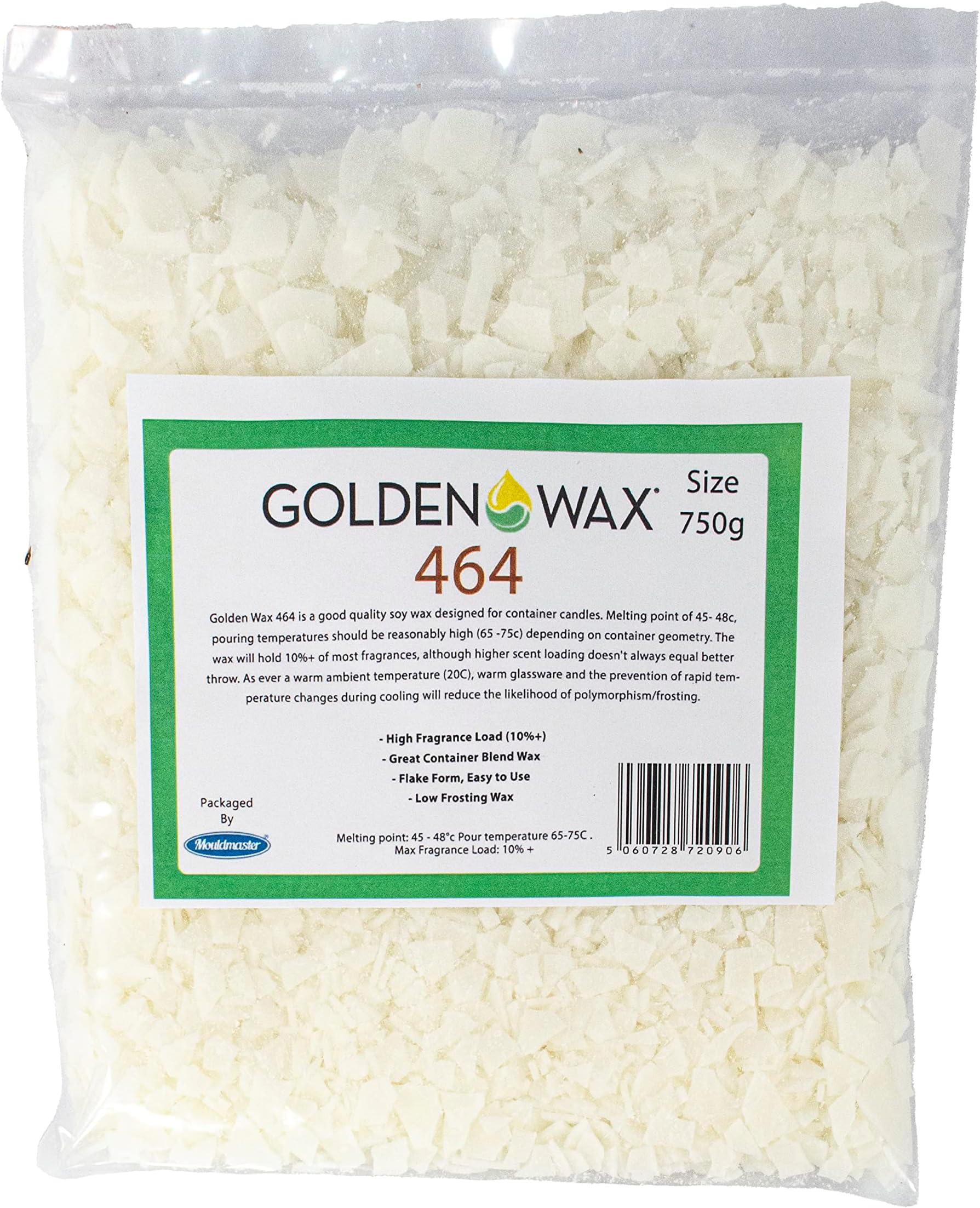 Goldenwax Golden Container Soy Wax 464 Flaked, White, 750g Amazon.co