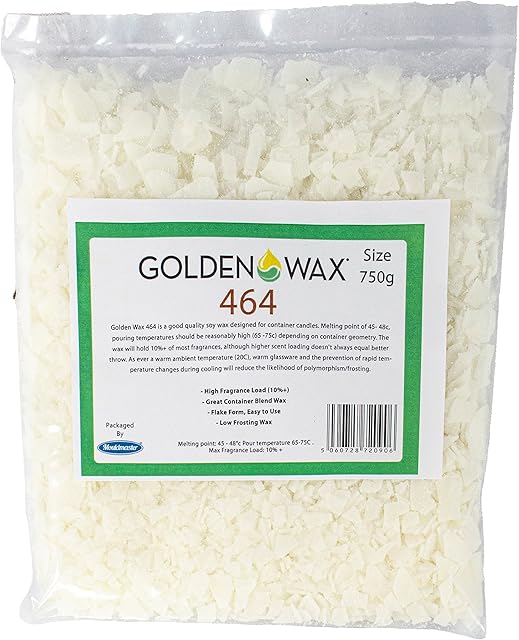 Goldenwax Golden Container Soy Wax 464 Flaked, White, 750g
